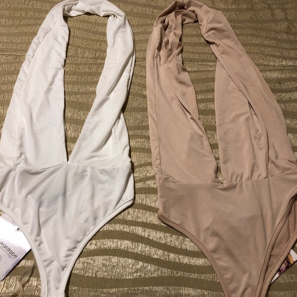 naked wardrobe Tops - white and nude bodysuits!